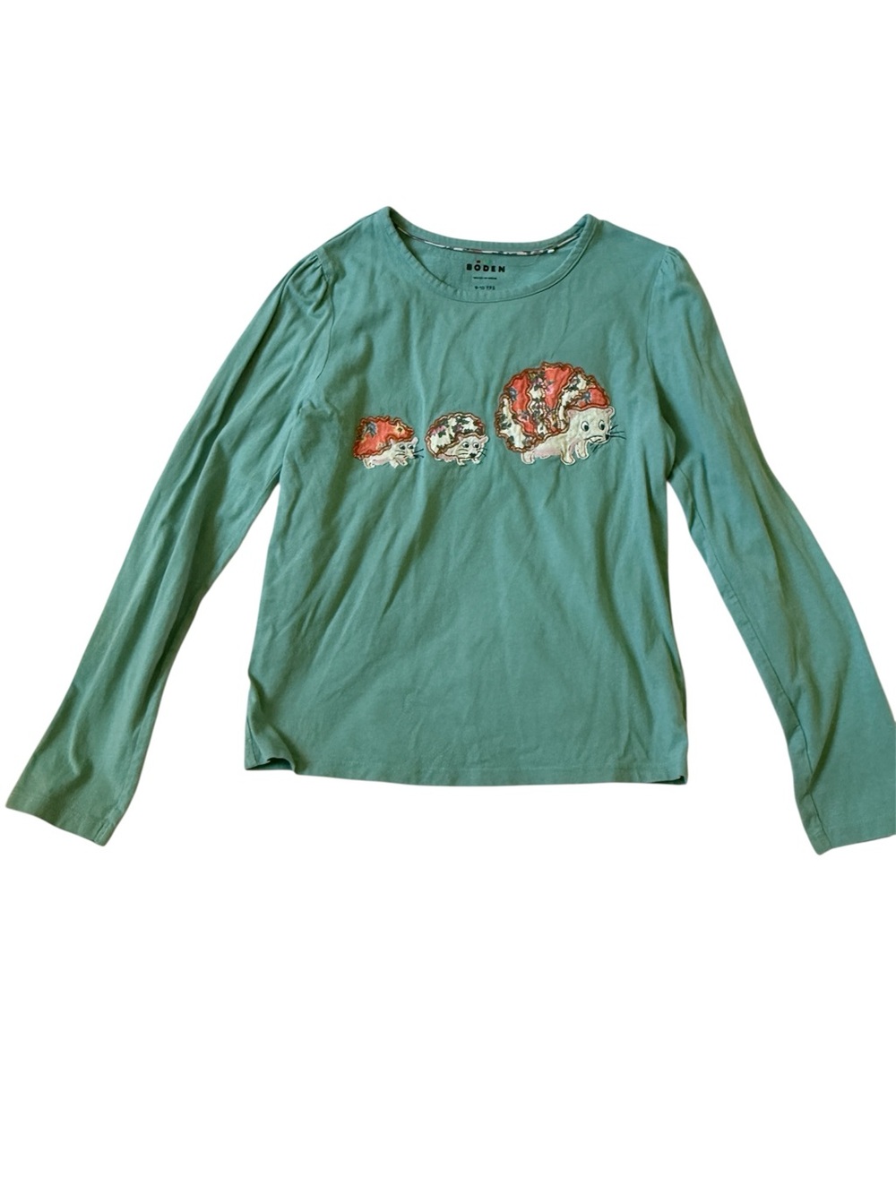 Mini Boden Long-Sleeve Appliqué Top (Size 9-10Y)
